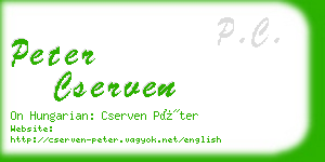 peter cserven business card